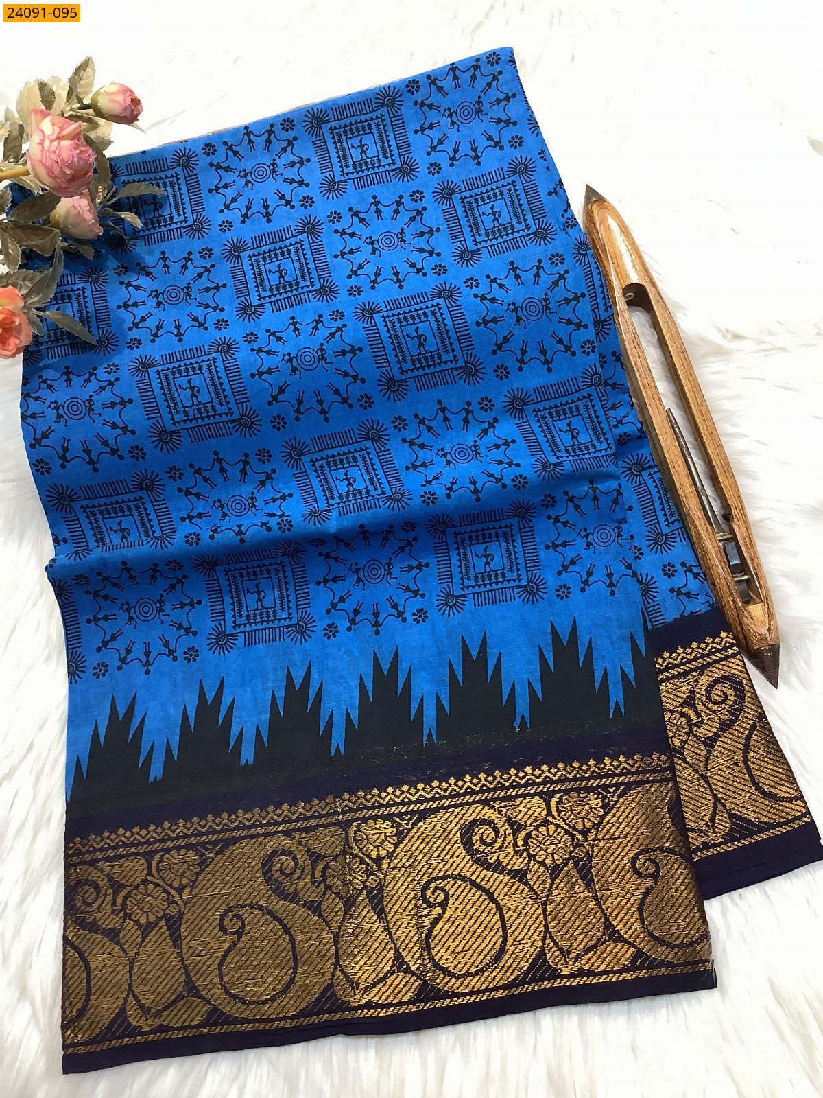 Sungudi cotton printed sarees
