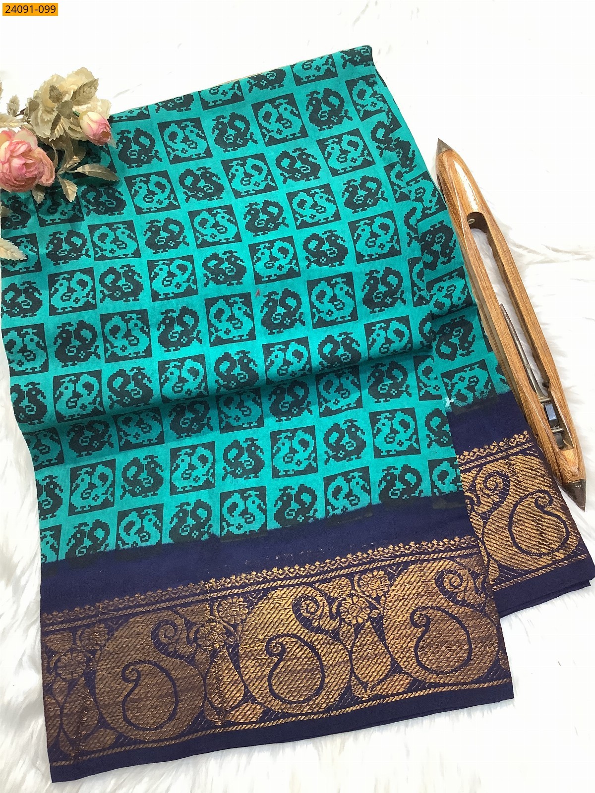 Sungudi cotton printed sarees