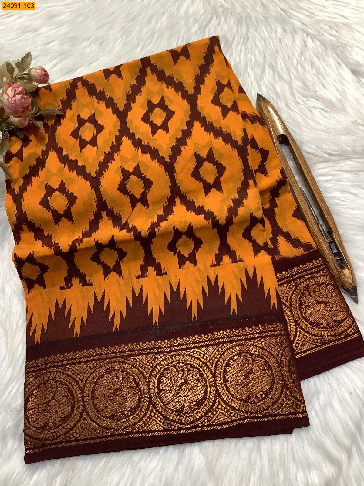 Sungudi cotton printed sarees