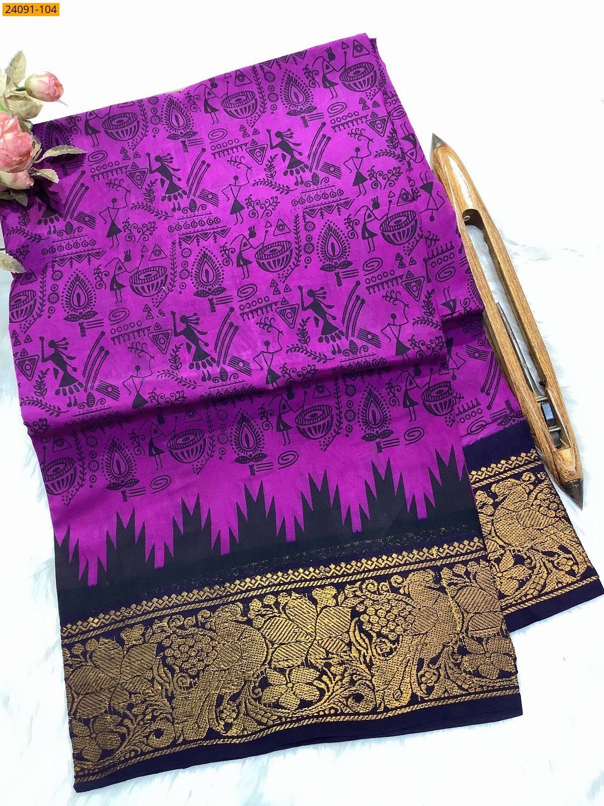 Sungudi cotton printed sarees