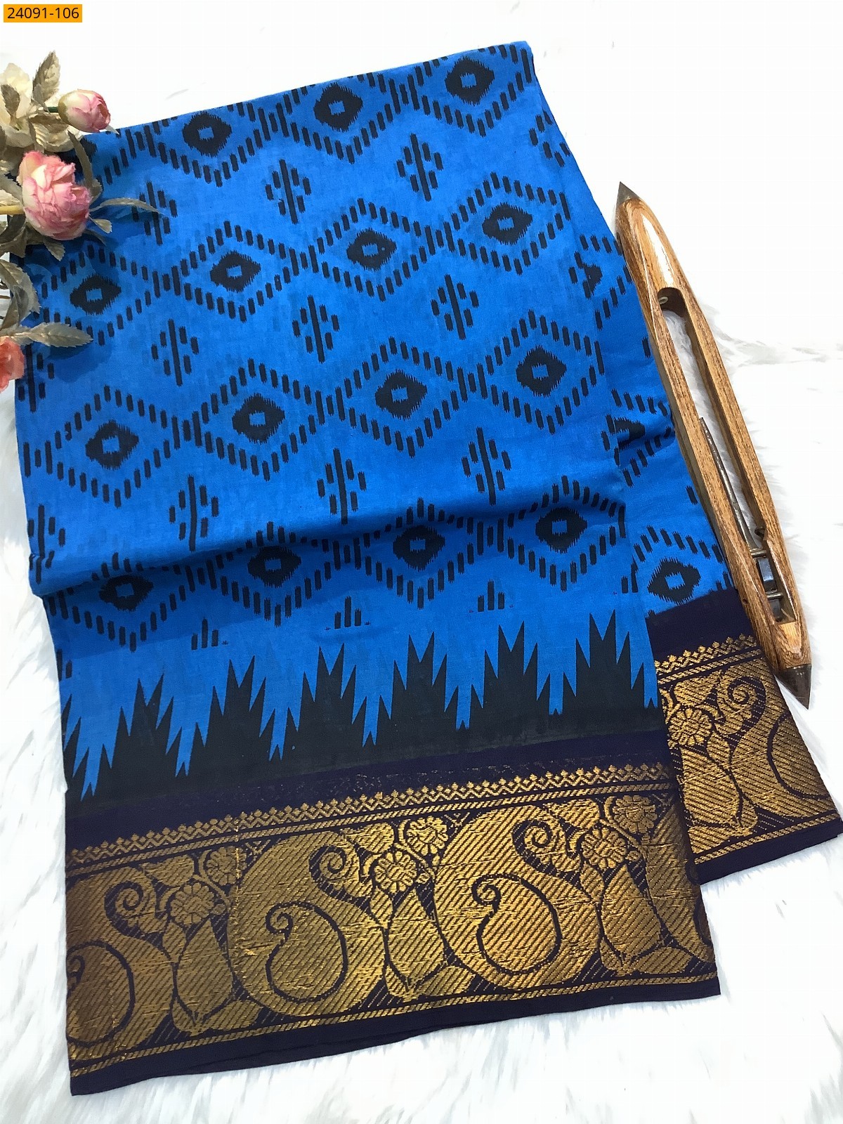 Sungudi cotton printed sarees