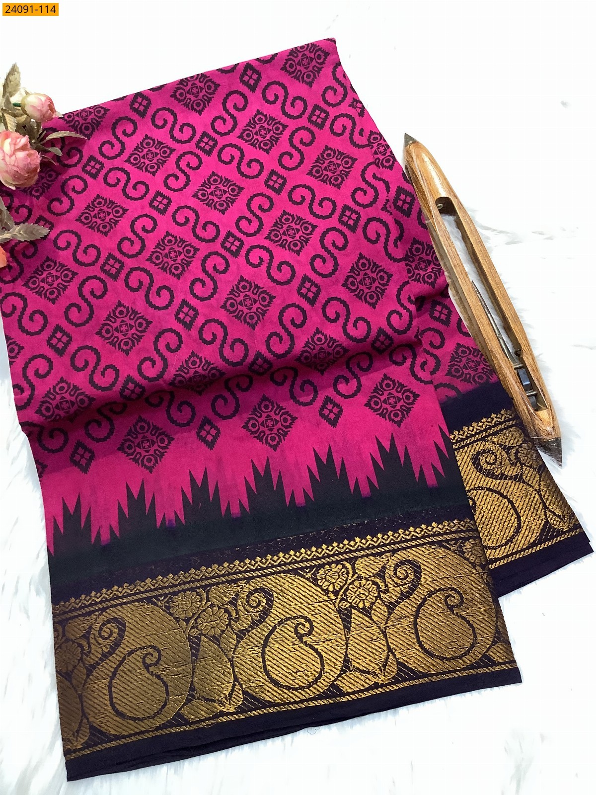 Sungudi cotton printed sarees