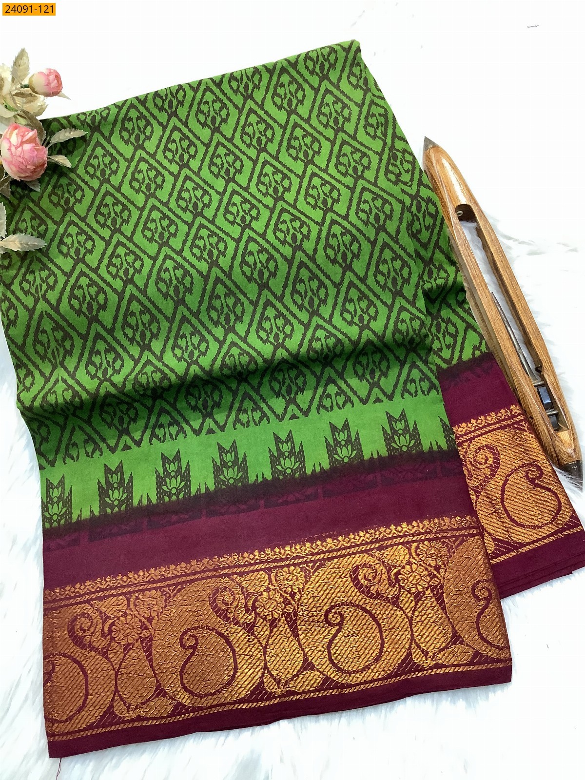 Sungudi cotton printed sarees