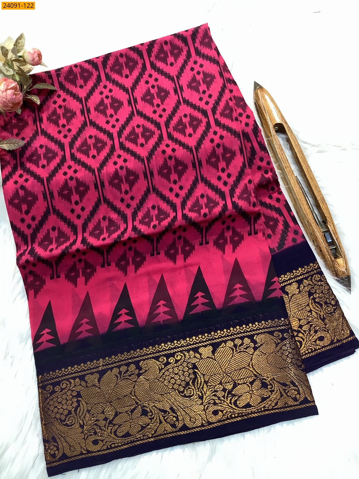 Sungudi cotton printed sarees