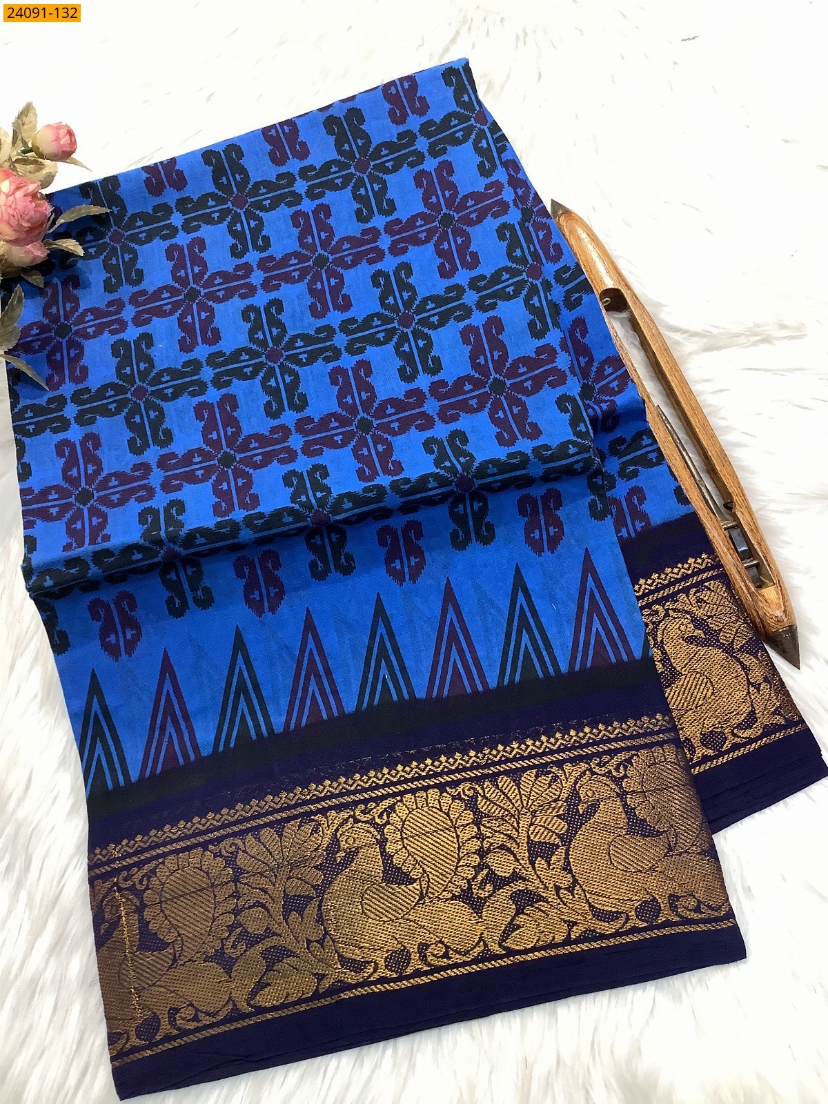 Sungudi cotton printed sarees