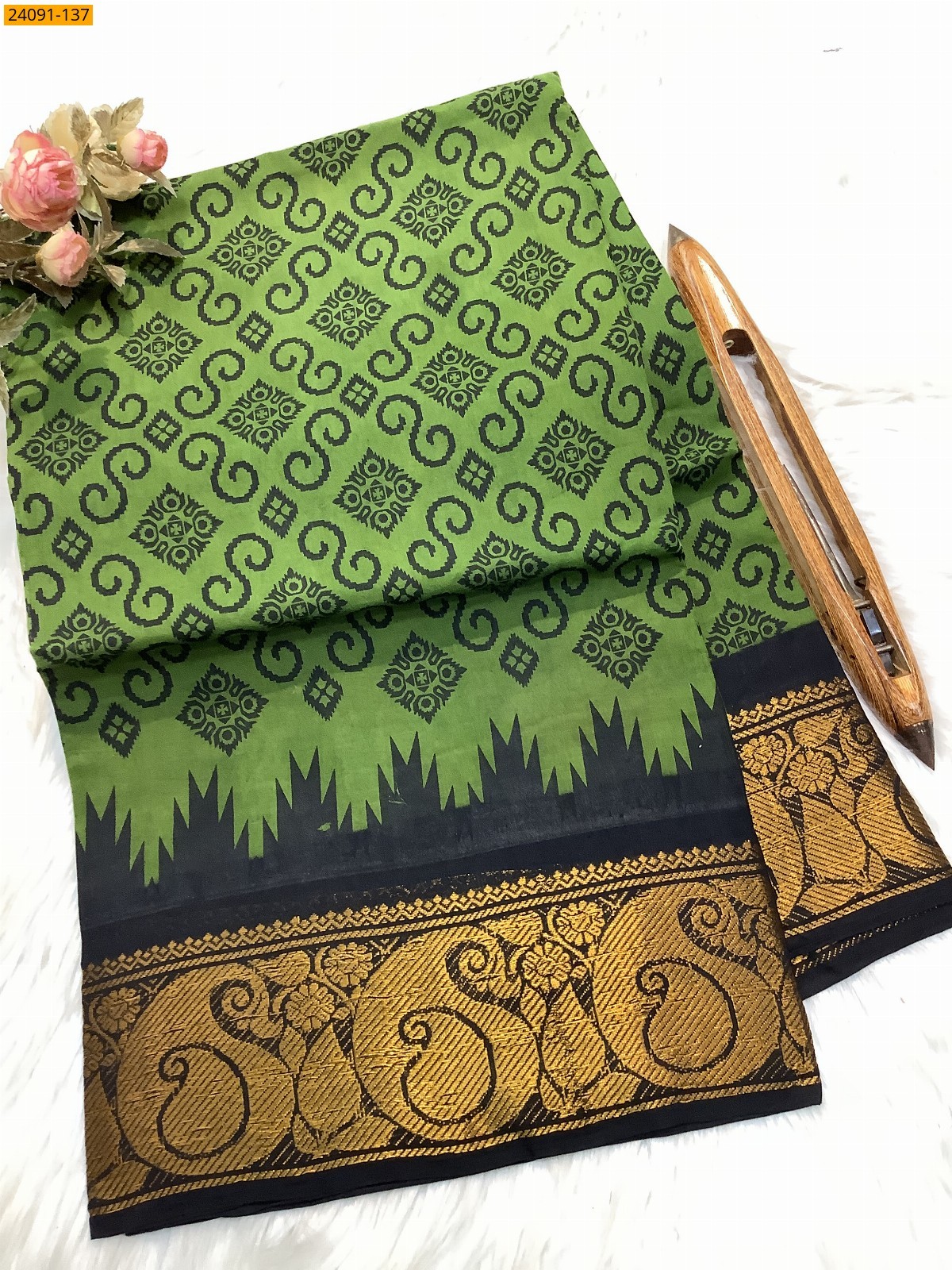 Sungudi cotton printed sarees