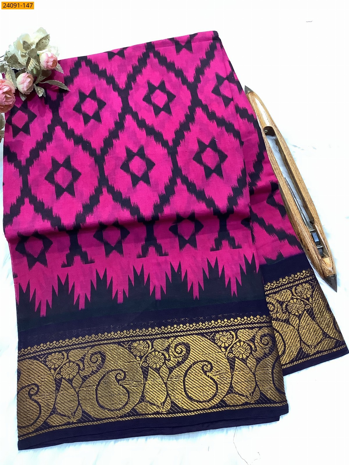 Sungudi cotton printed sarees