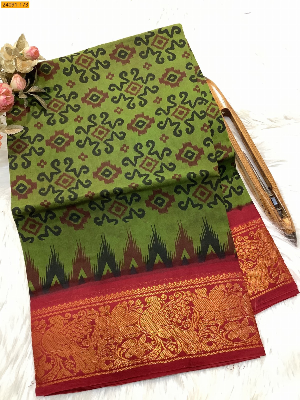 Sungudi cotton printed sarees