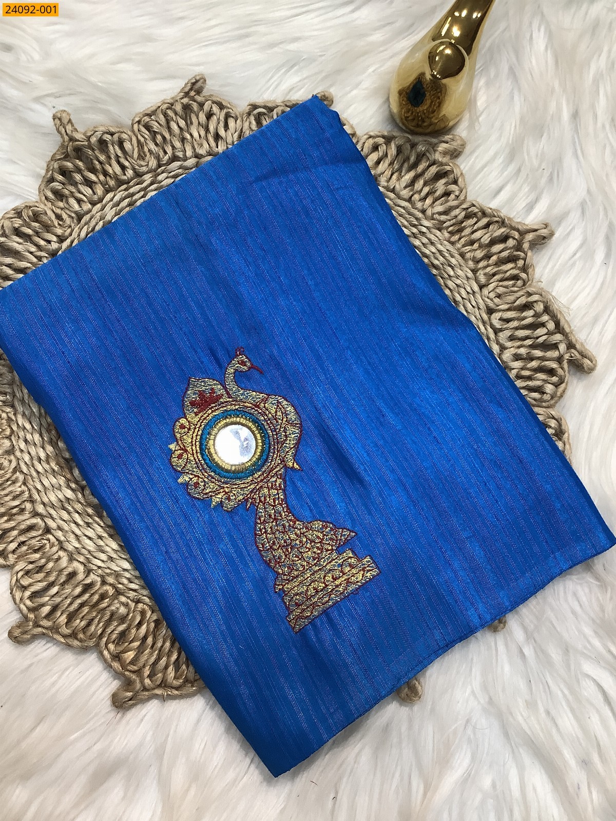 Blue Embroidery Blouse material