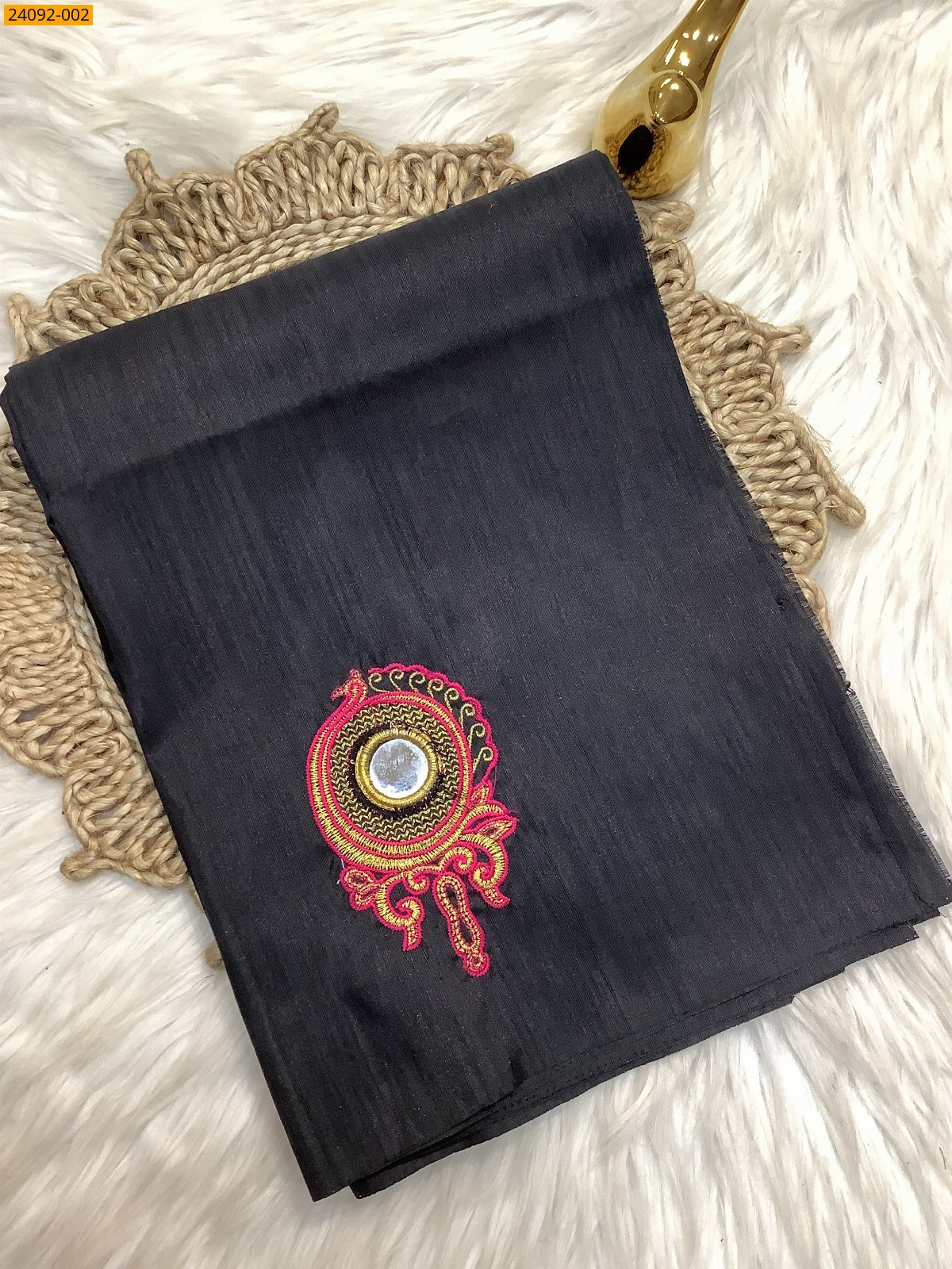 Black Embroidery Blouse material