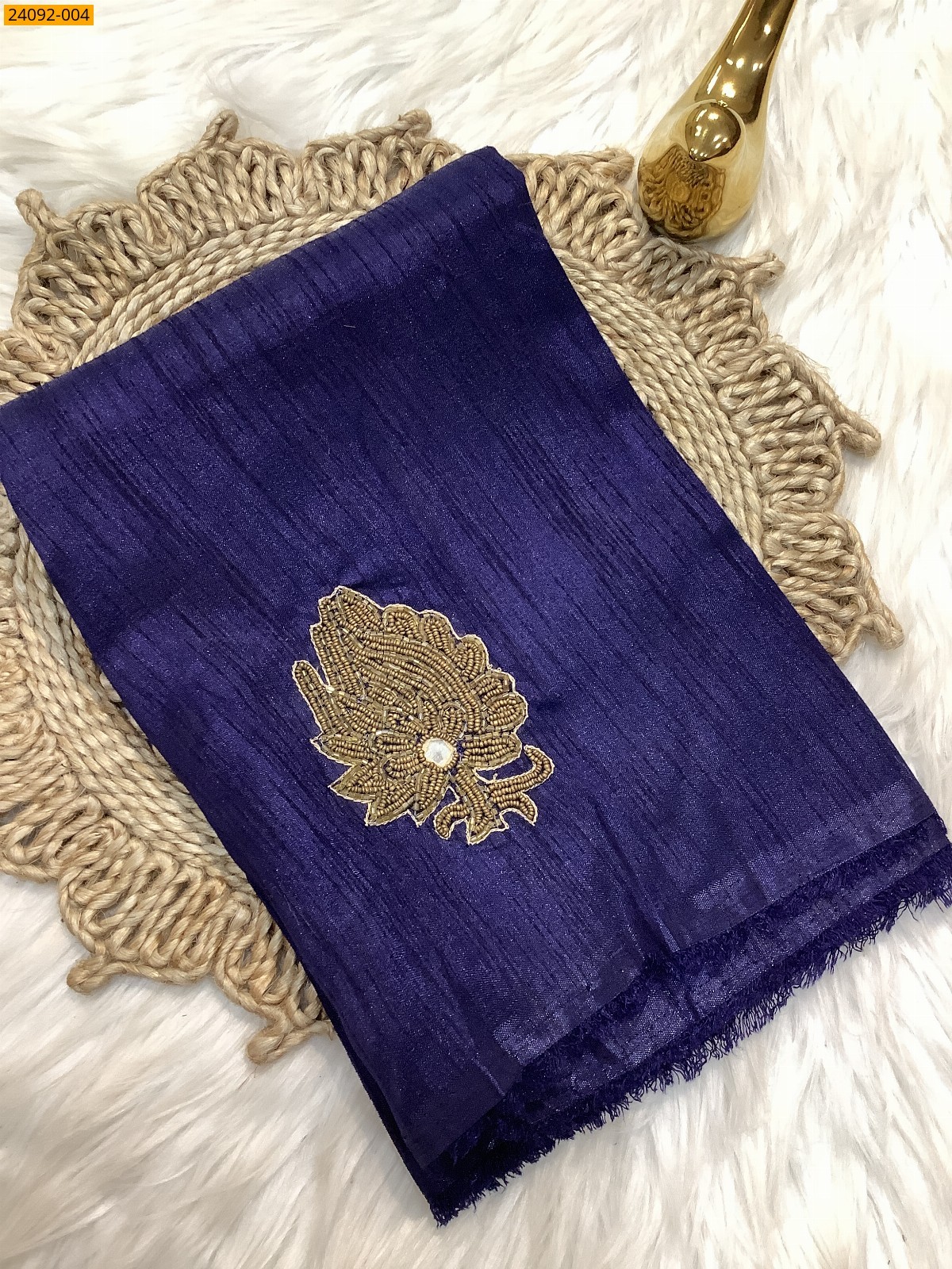Navy Blue Embroidery Blouse material
