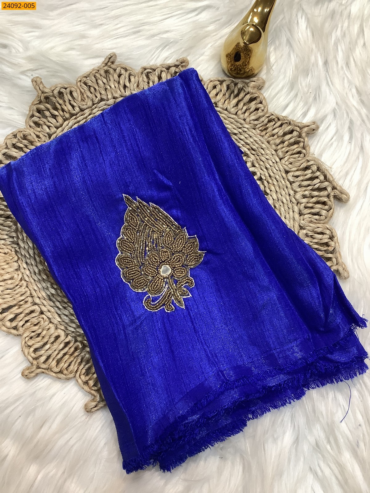 Royal Blue Embroidery Blouse material
