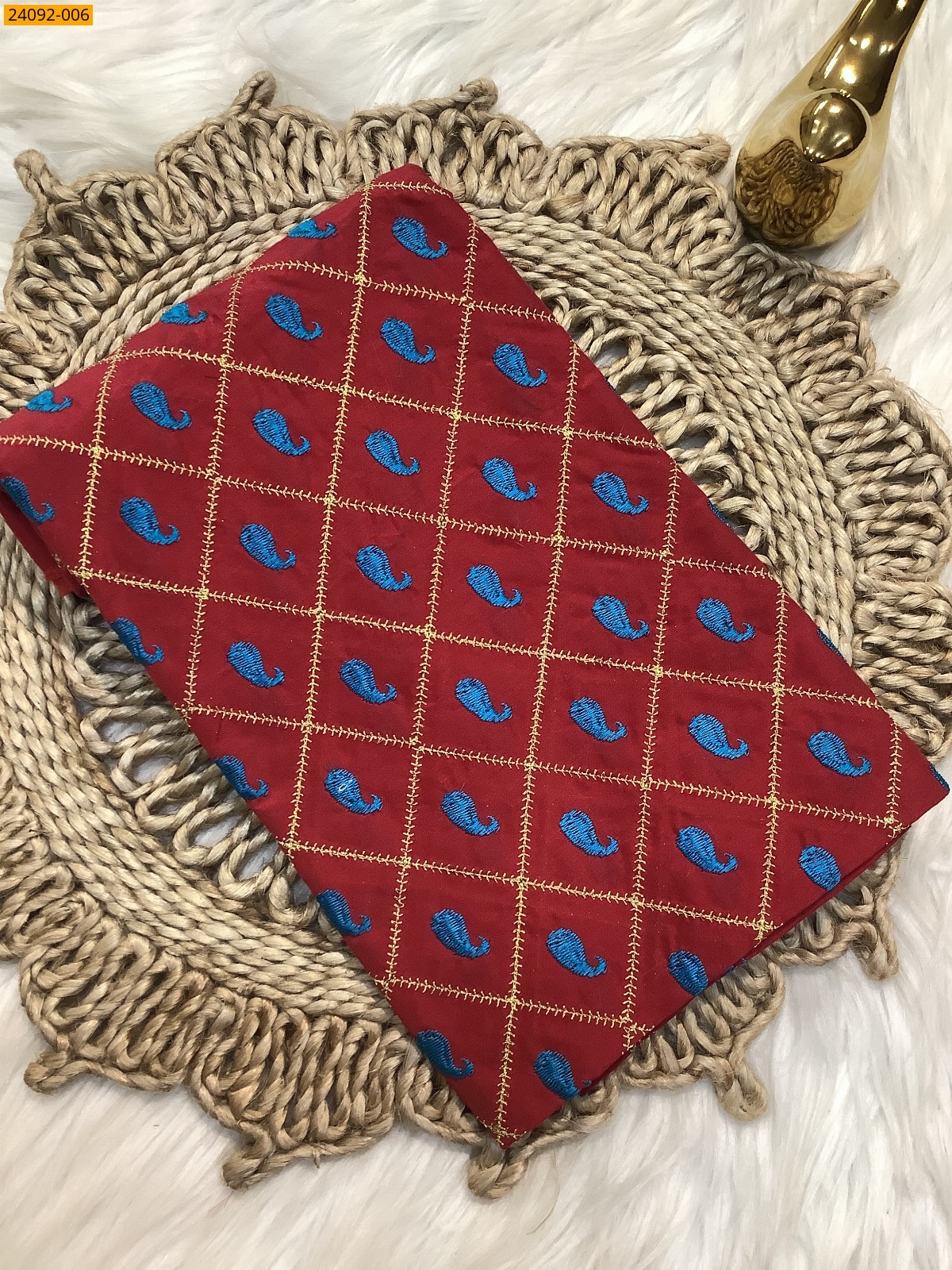 Red Embroidery Blouse material