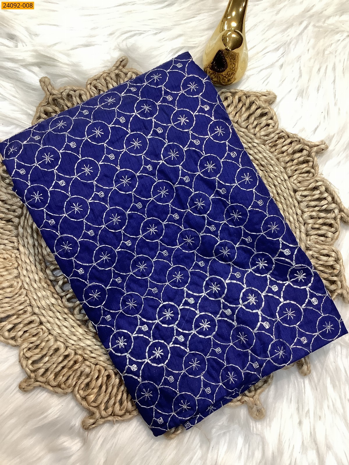 Royal Blue Embroidery Blouse material