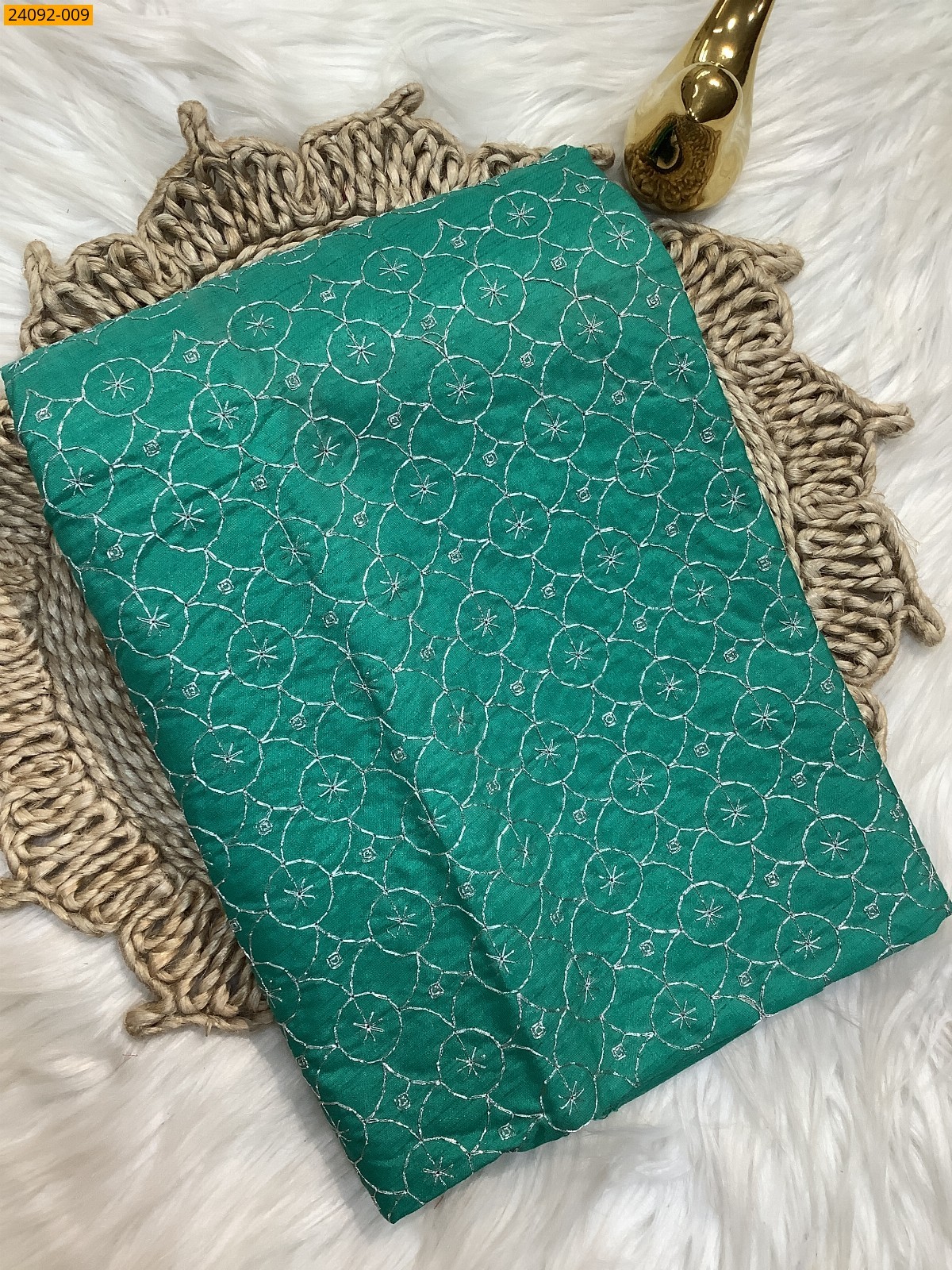 Green Embroidery Blouse material