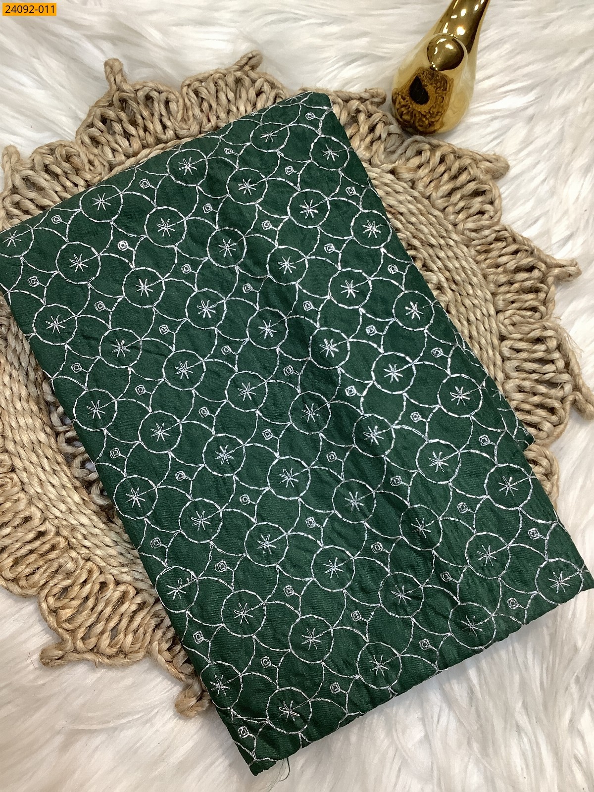 Green Embroidery Blouse material