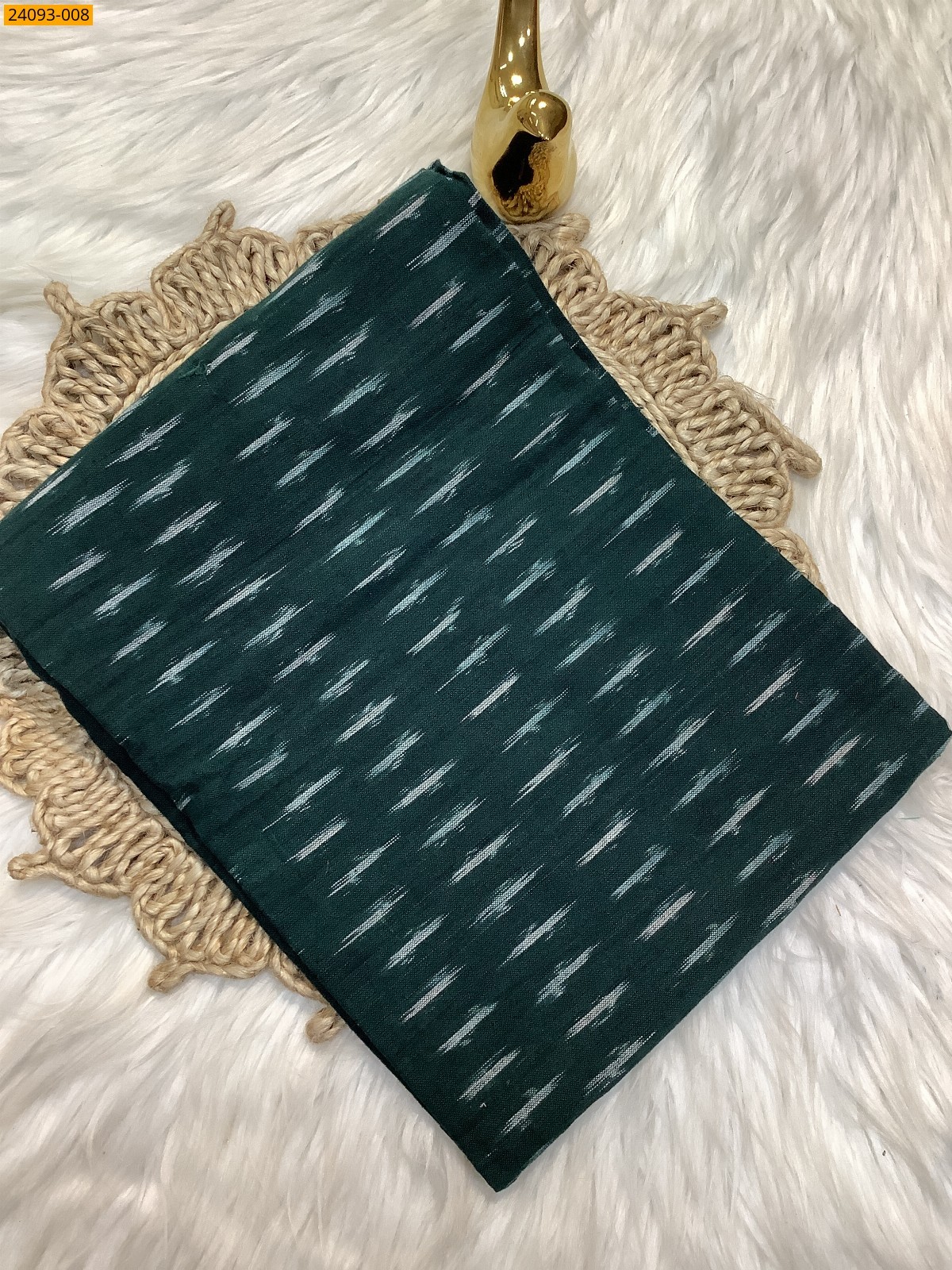 Green Printed and brocade blouse material