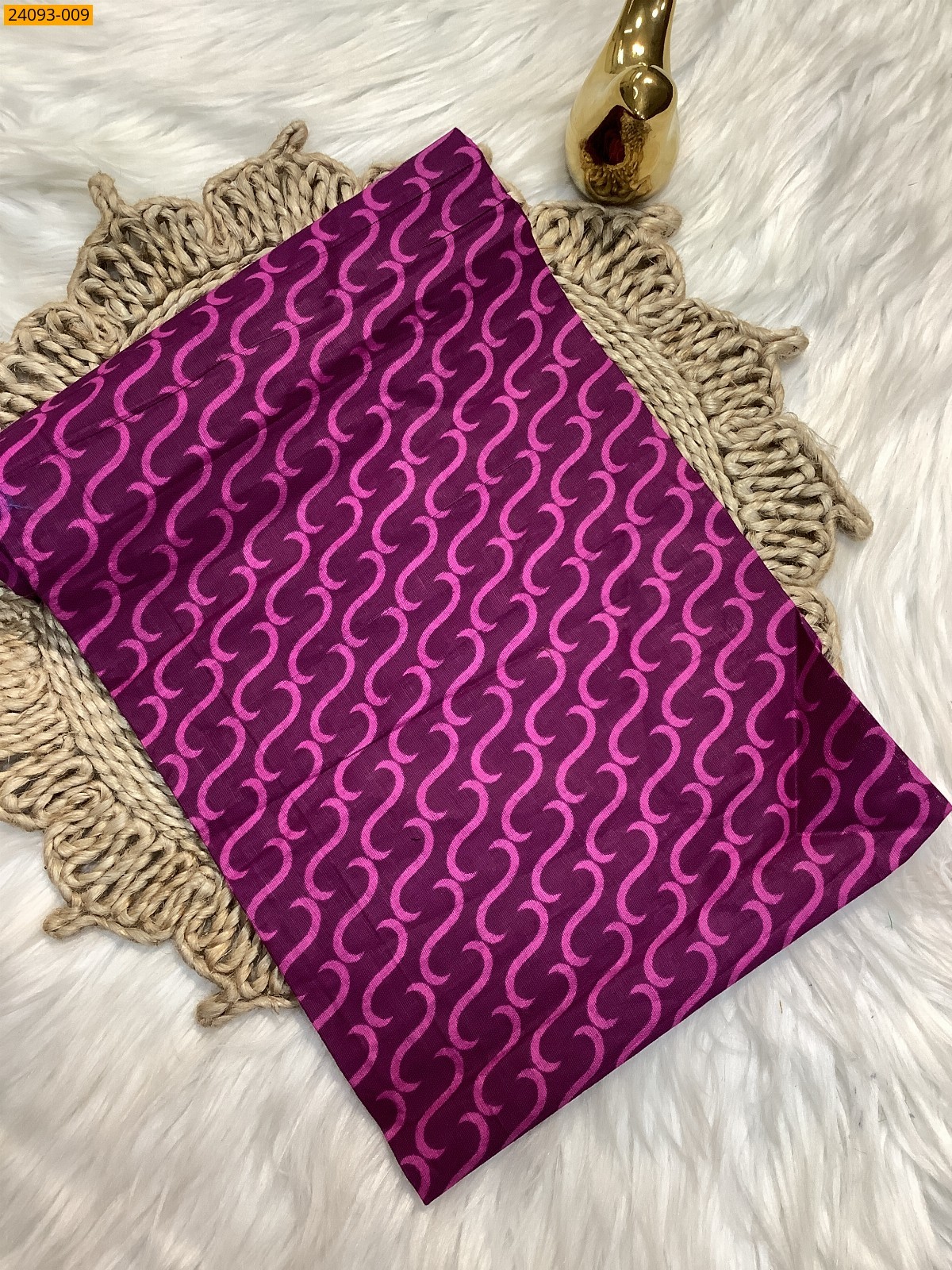 Pink Printed and brocade blouse material