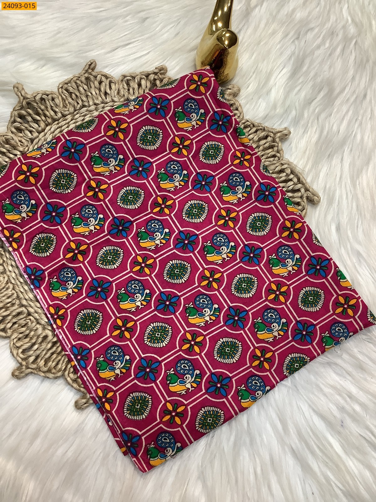 Multi Color Printed and brocade blouse material