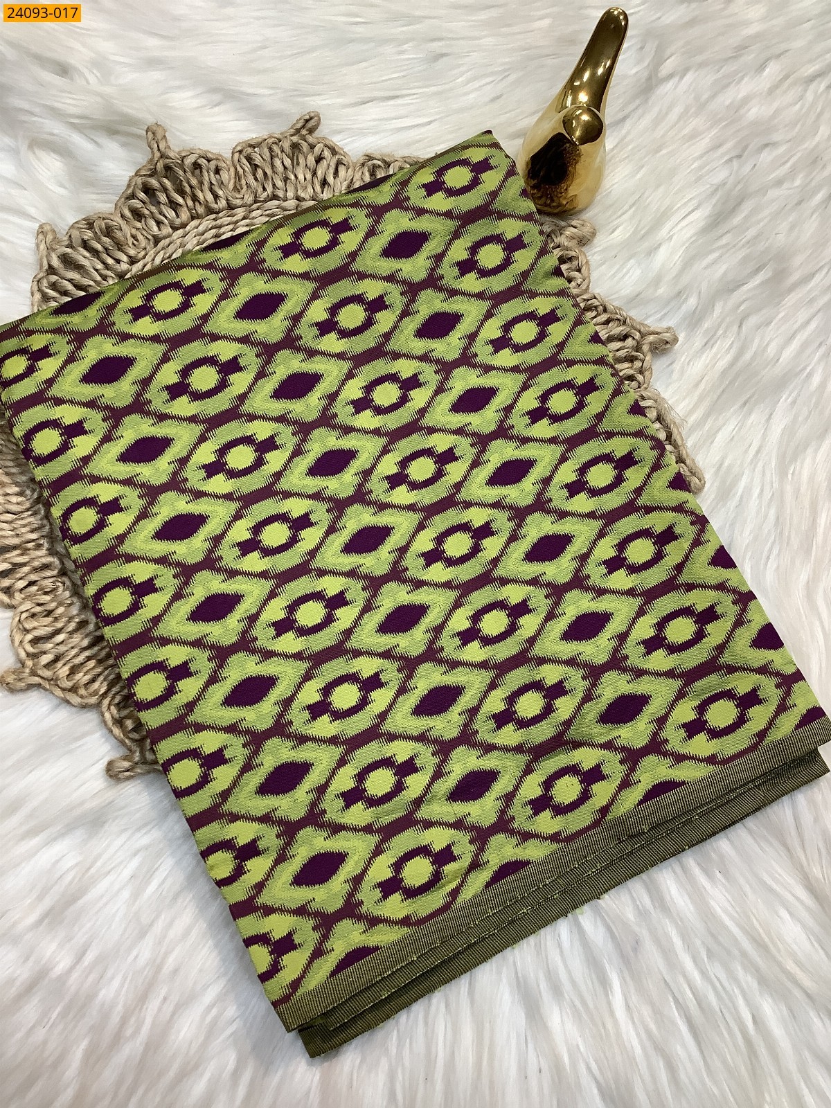Light Green Printed and brocade blouse material