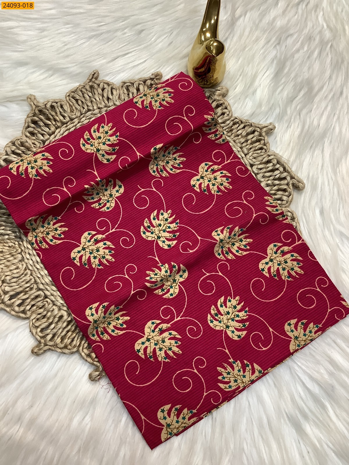 Pink Printed and brocade blouse material