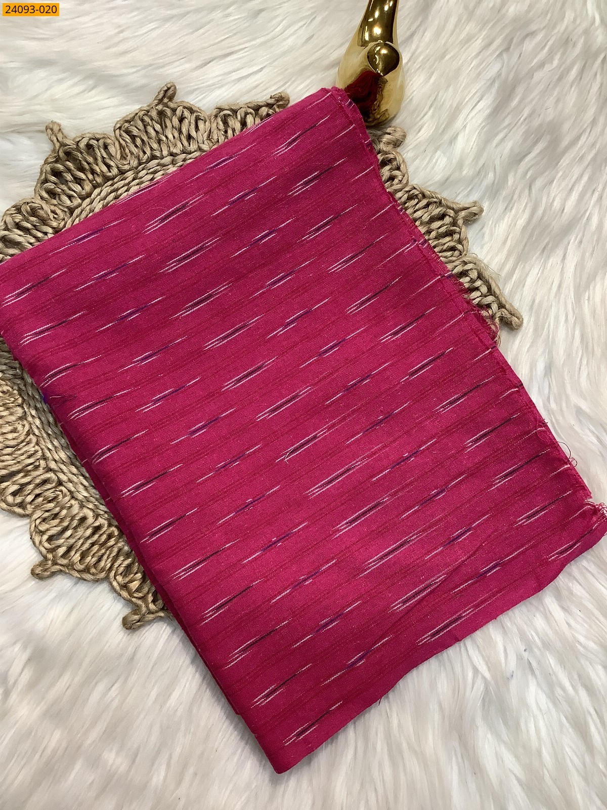 Pink Printed and brocade blouse material