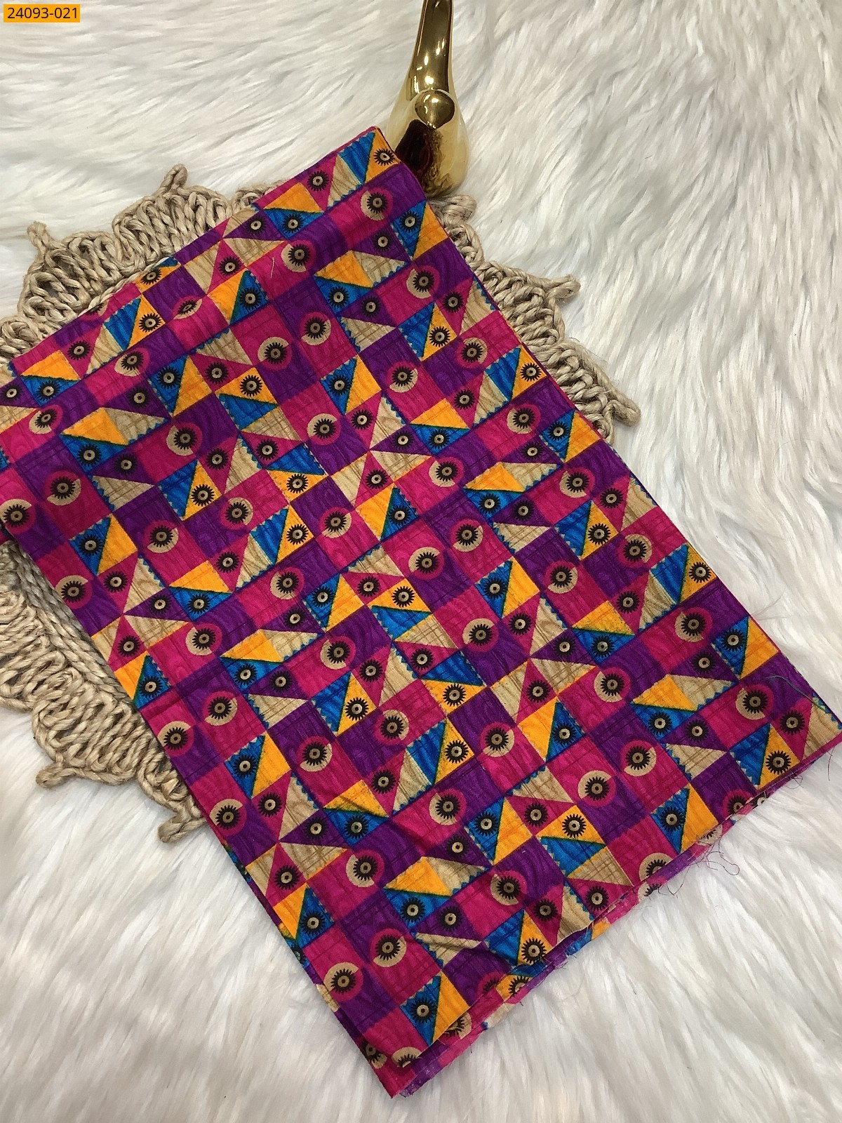 Multi Color Printed and brocade blouse material