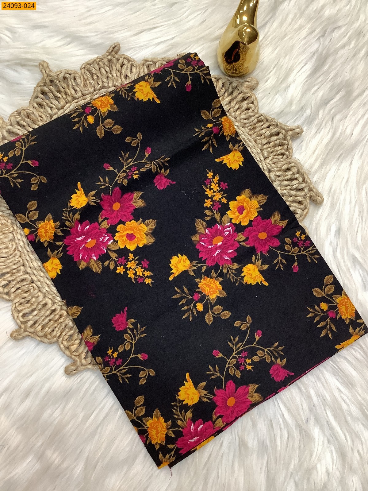 Black Printed and brocade blouse material