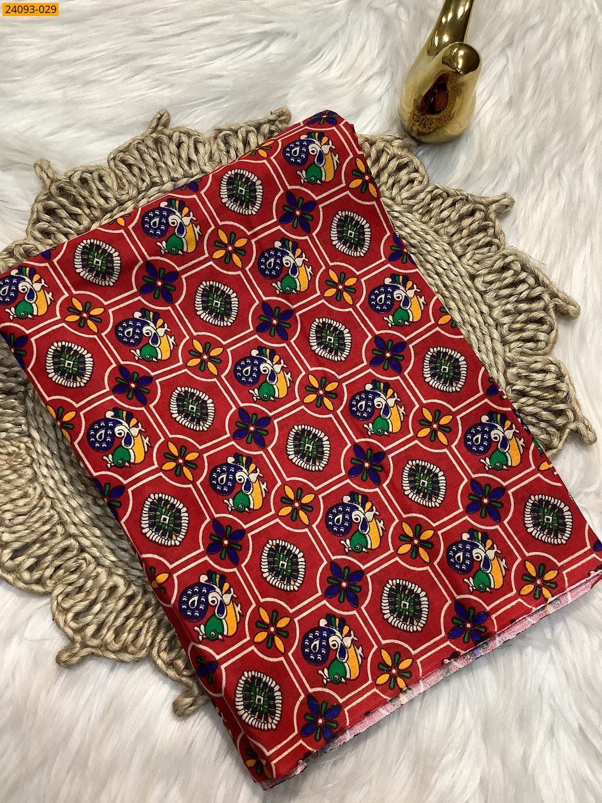 Multi Color Printed and brocade blouse material