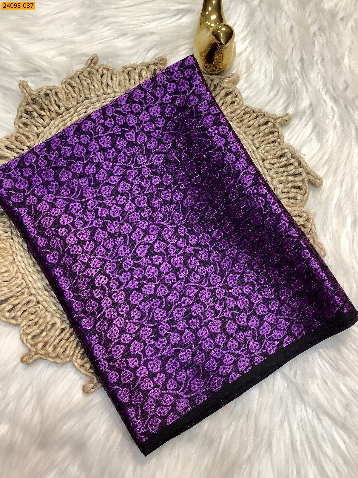 Purple Printed and brocade blouse material