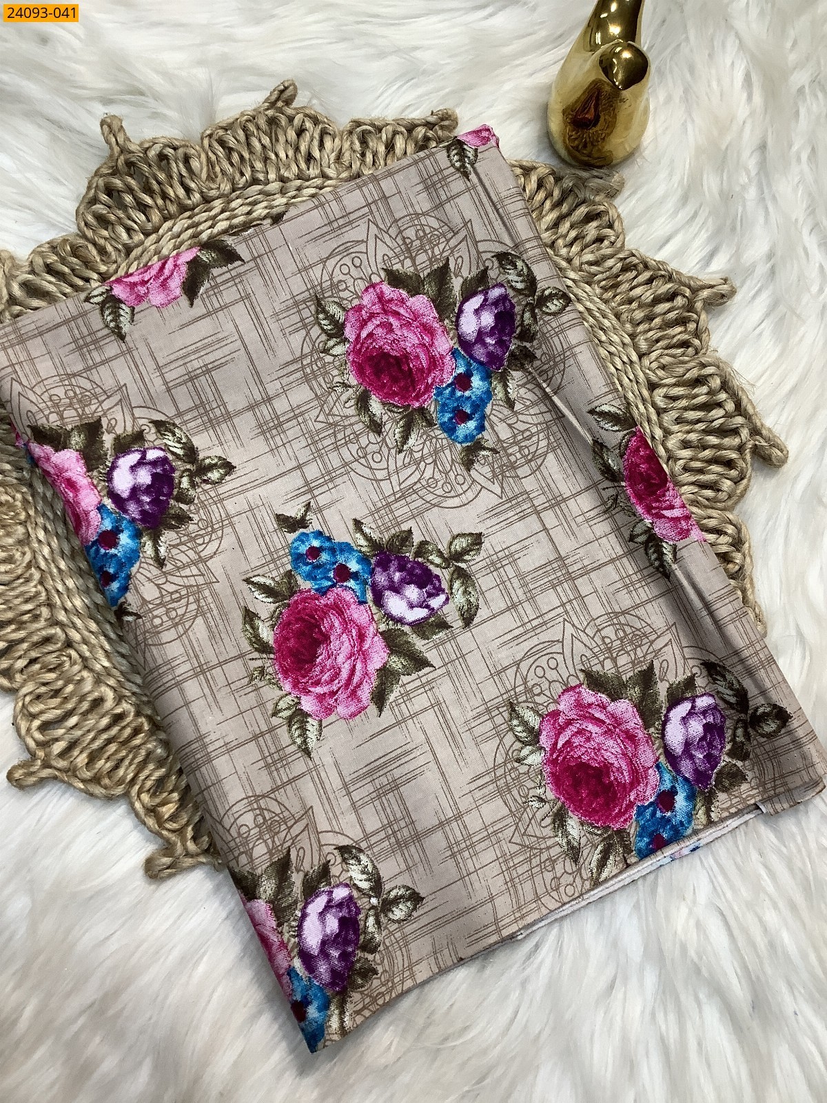 Rose Printed and brocade blouse material