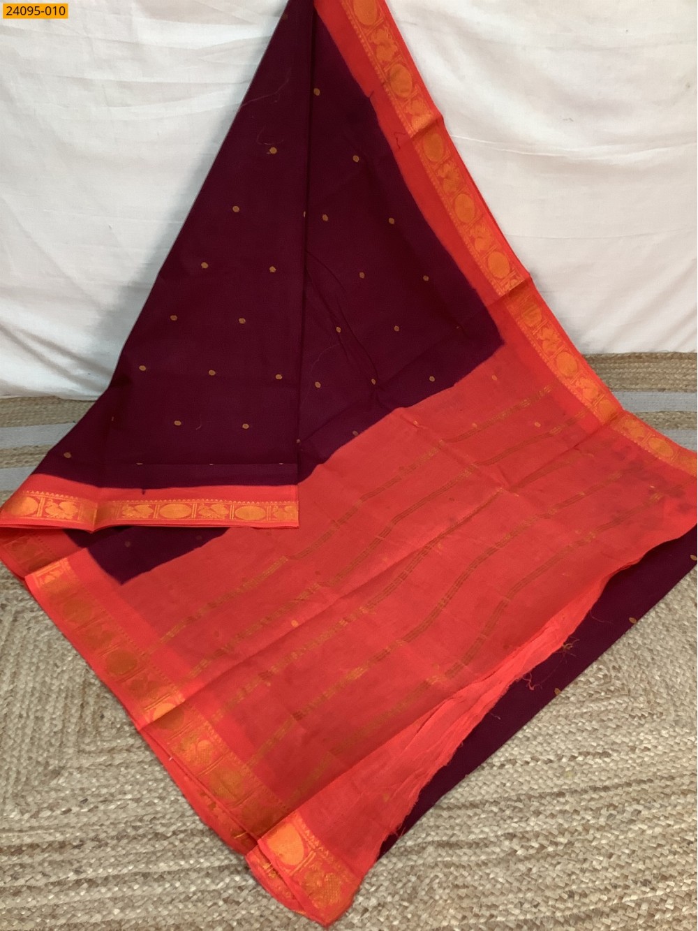 Brown Sungudi Cotton Putta Saree Brown Sungudi Cotton Putta Saree