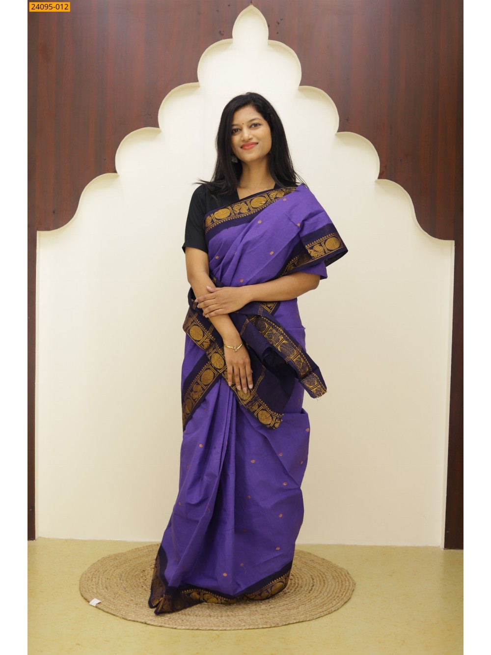 Lavander Sungudi Cotton Putta Saree Lavander Sungudi Cotton Putta Saree