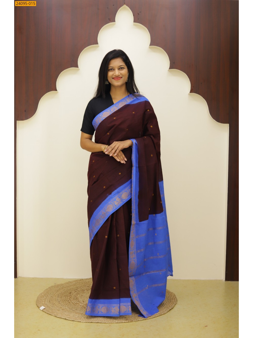 Brown Sungudi Cotton Putta Saree Brown Sungudi Cotton Putta Saree