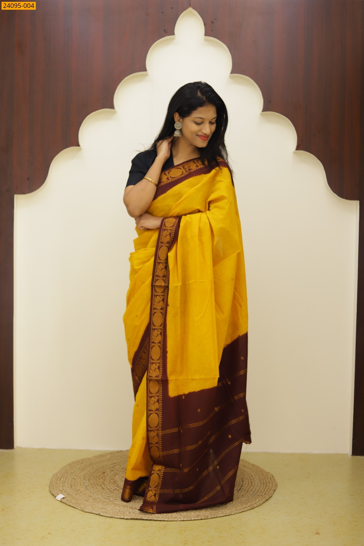 Yellow Sungudi Cotton Putta Saree