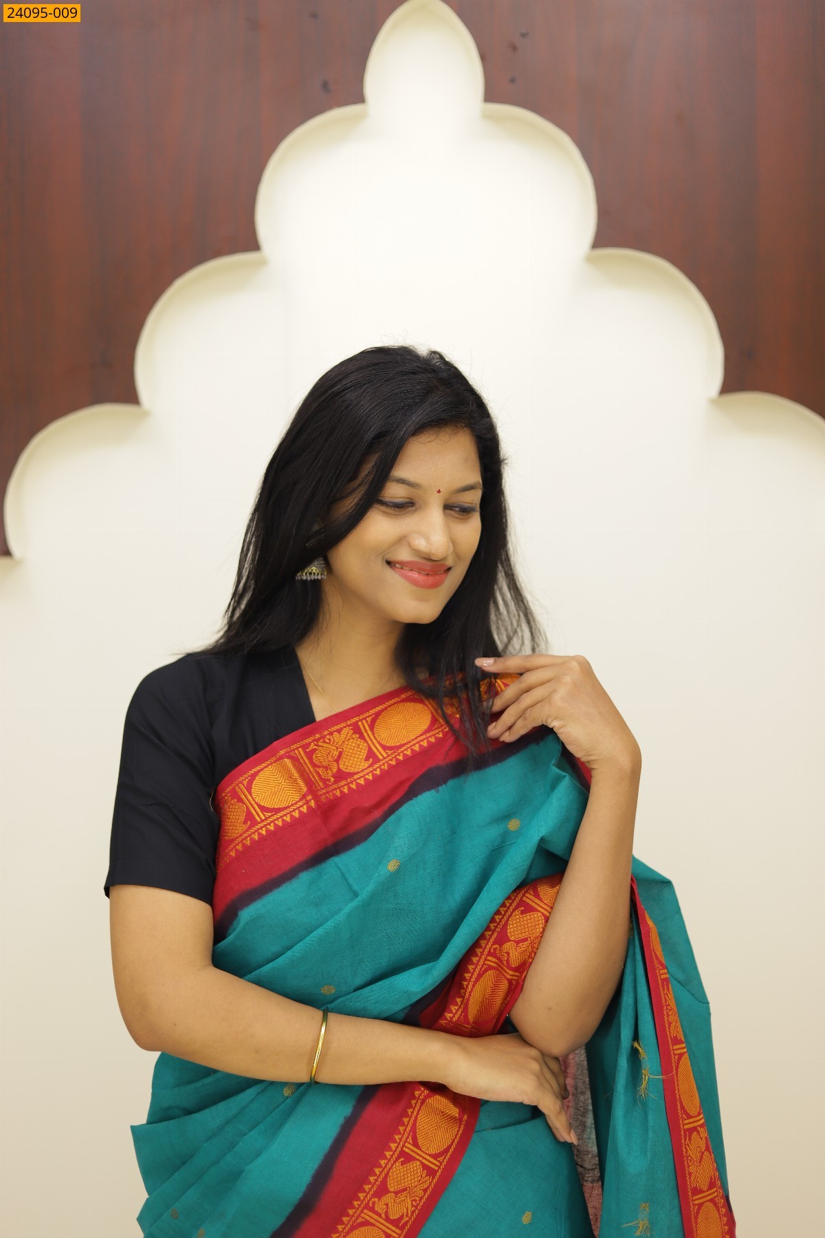 Green Sungudi Cotton Putta Saree