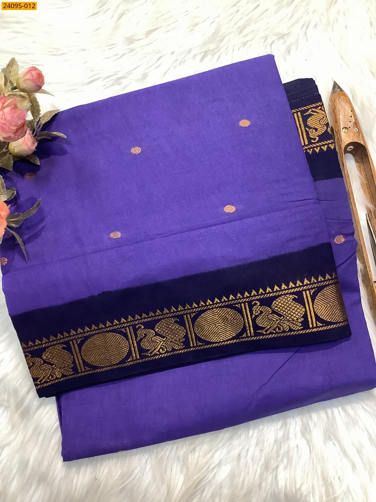 Lavander Sungudi Cotton Putta Saree