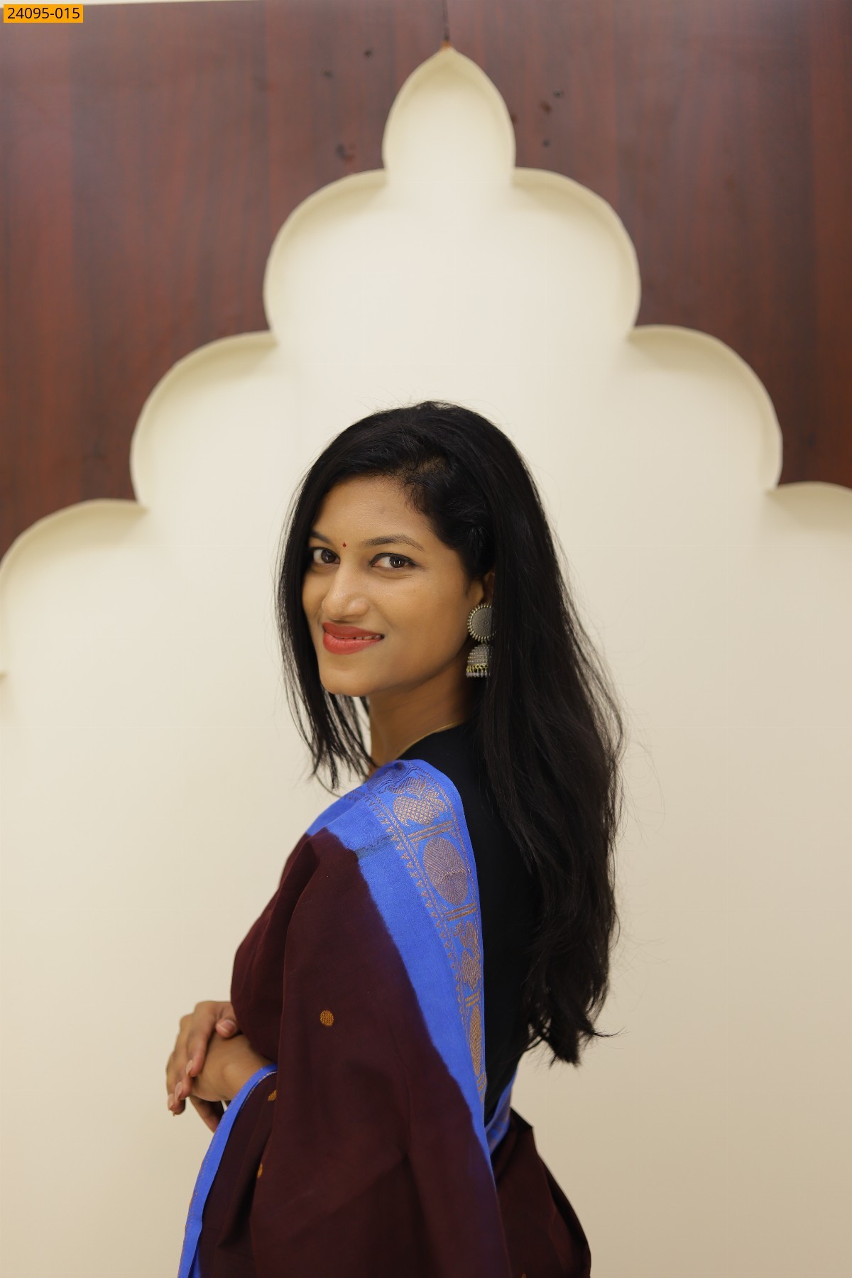 Brown Sungudi Cotton Putta Saree