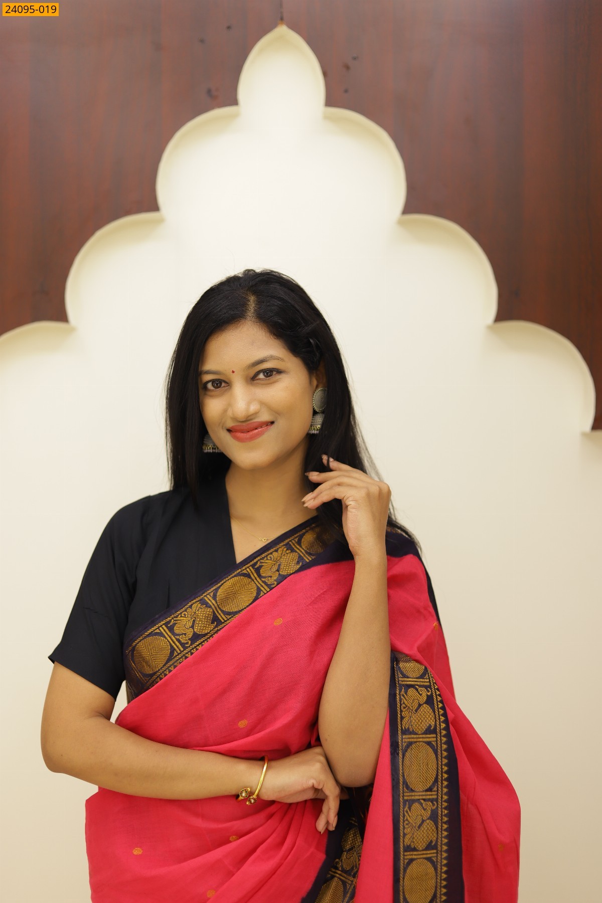 Pink Sungudi Cotton Putta Saree