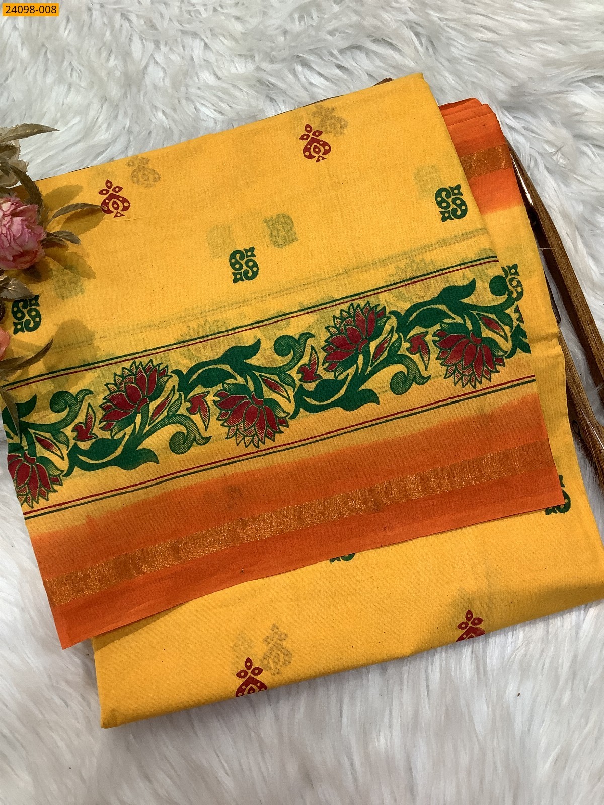 Sungudi Cotton printed saree