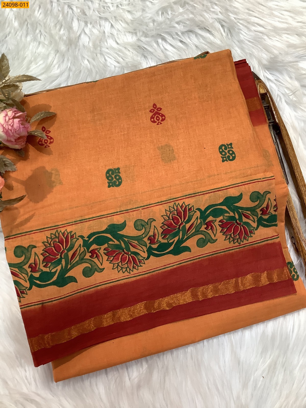 Sungudi Cotton printed saree