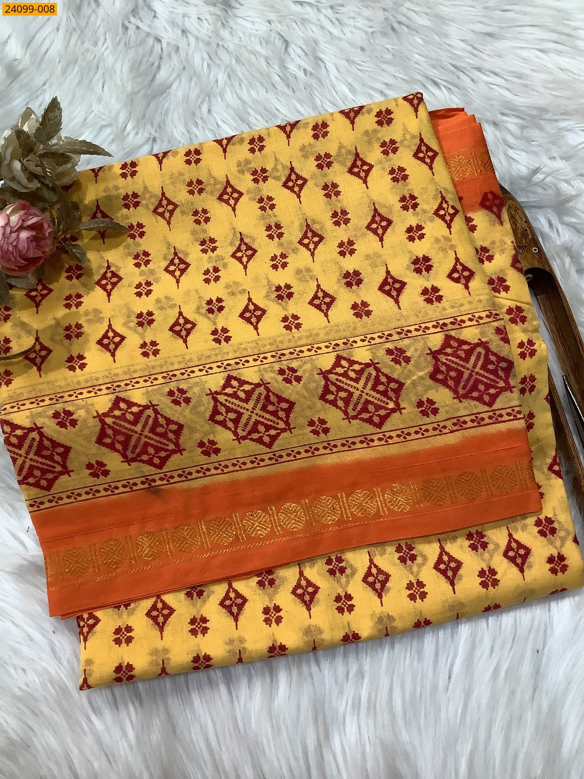 Blue Sungudi Cotton printed saree