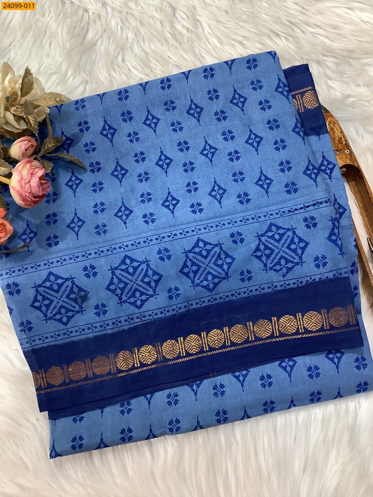 Sungudi Cotton printed saree