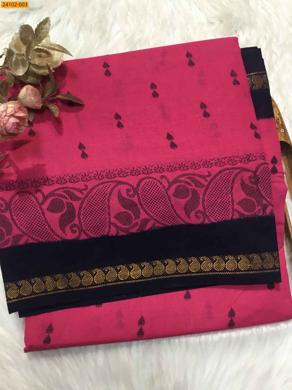 Sungudi Cotton Printed Saree