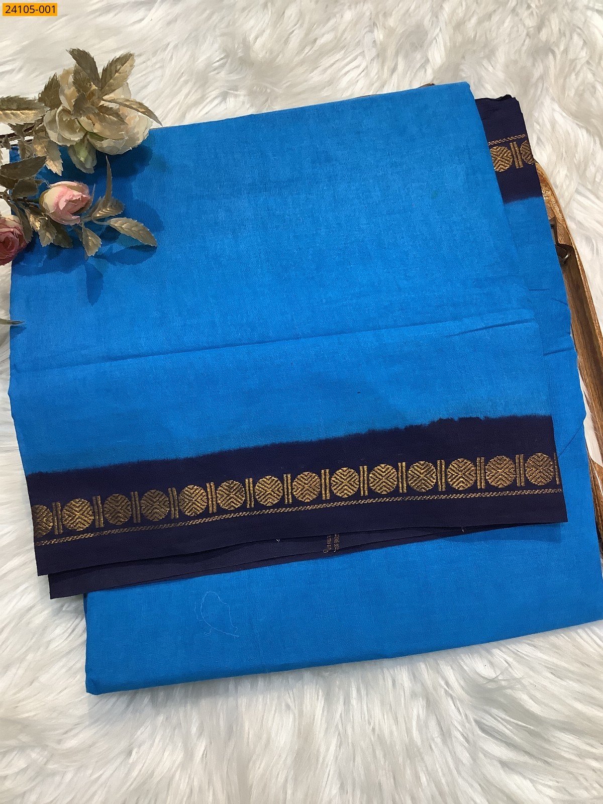 Blue Sungudi Cotton Saree
