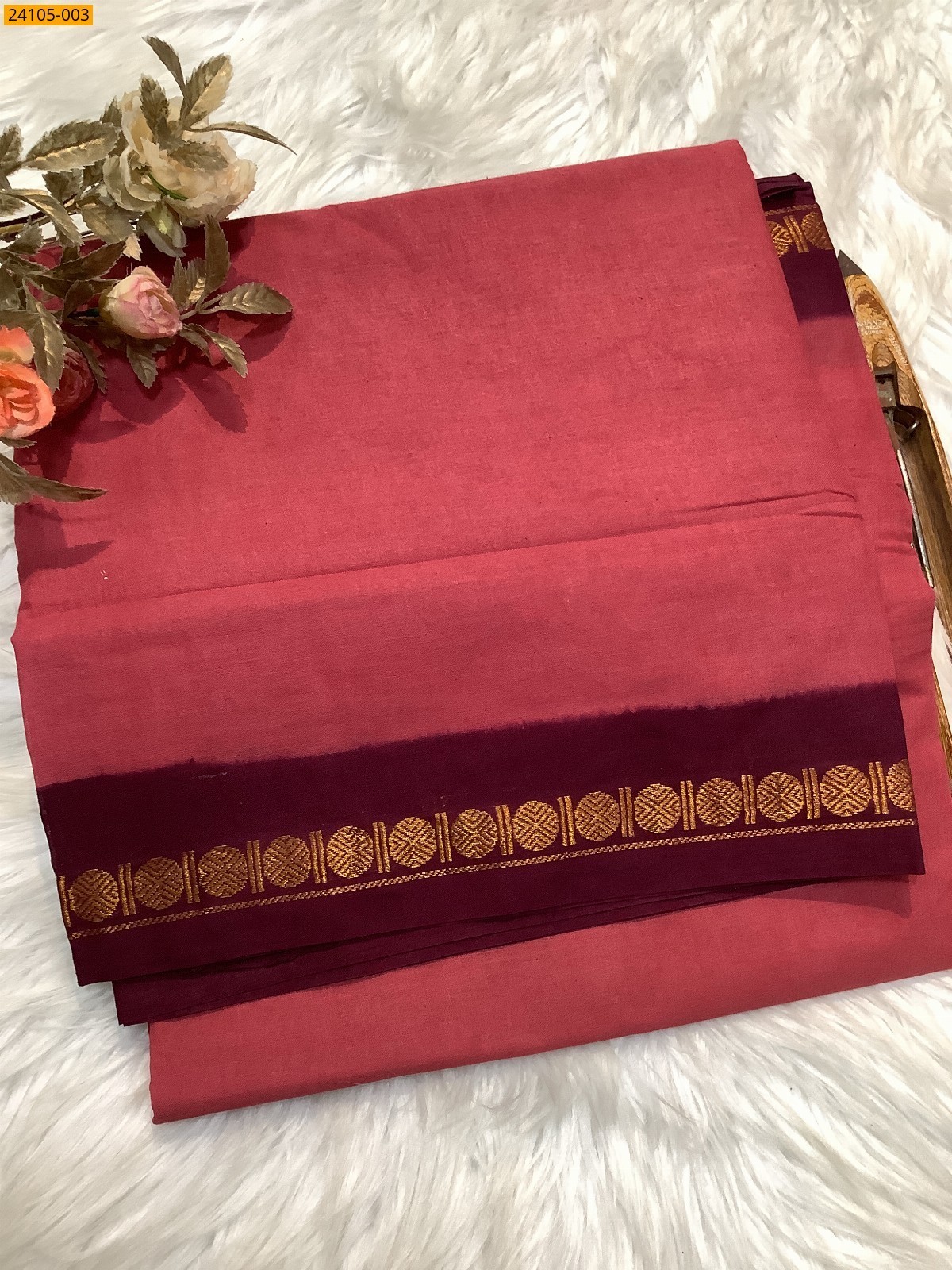 Pink Sungudi Cotton Saree
