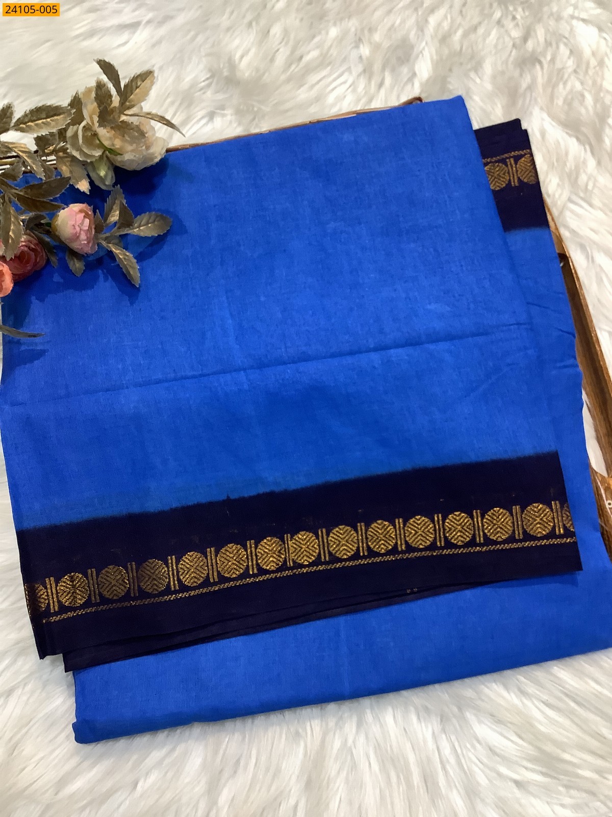 Royal Blue Sungudi Cotton Saree