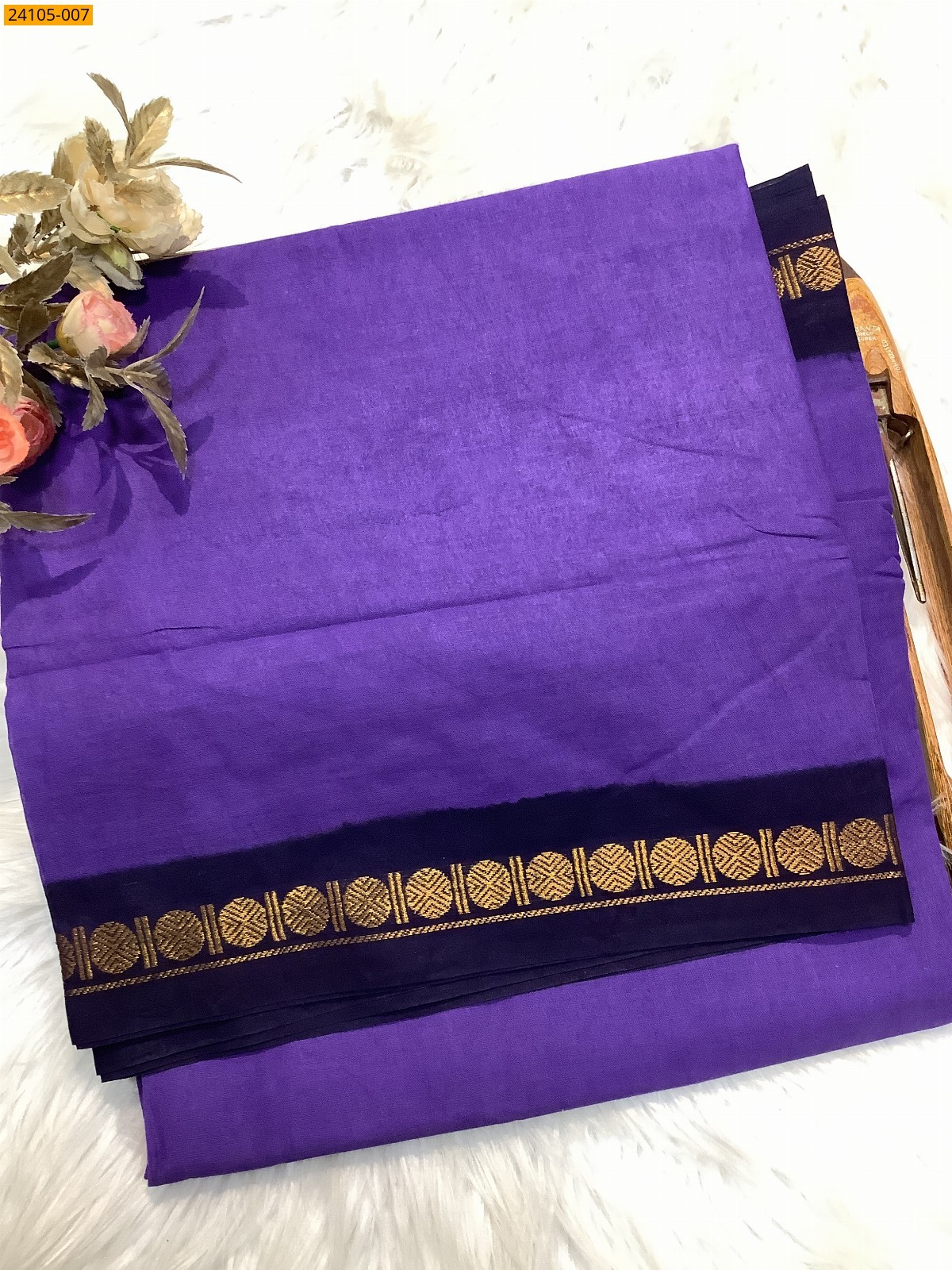 Purple Sungudi Cotton Saree