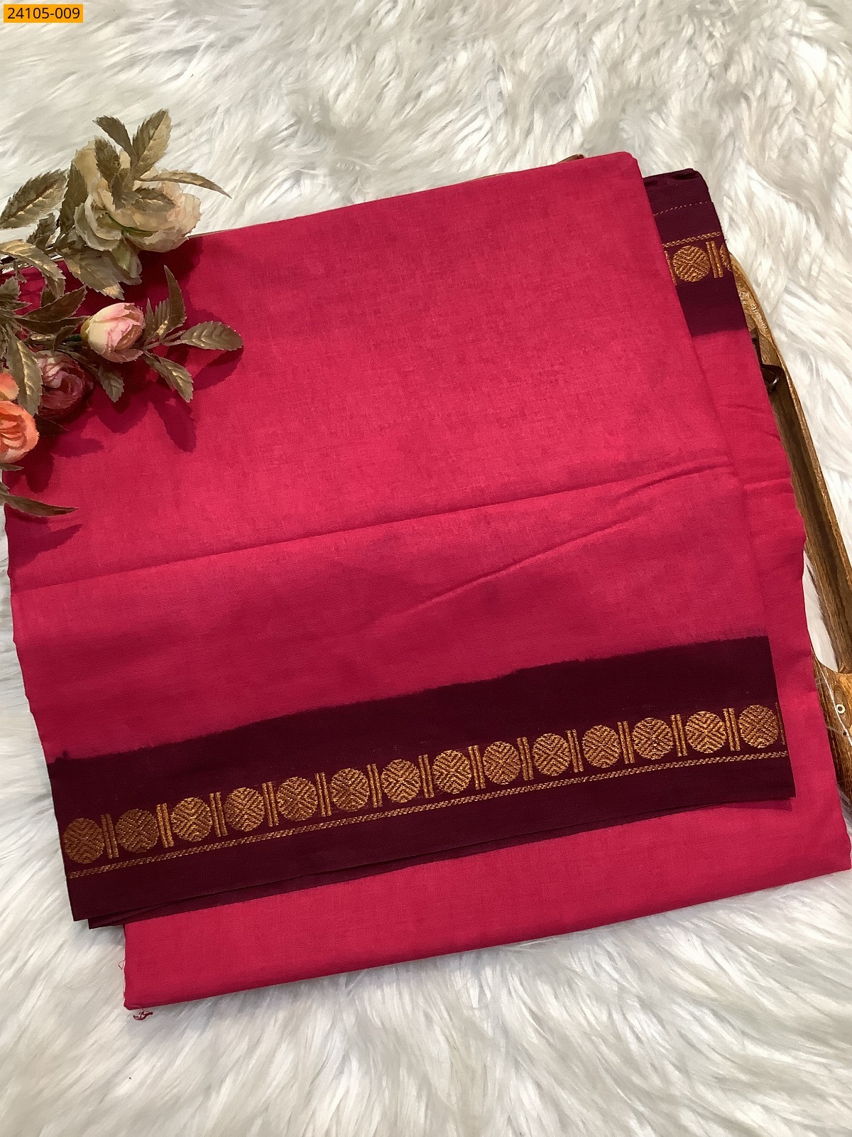 Pink Sungudi Cotton Saree