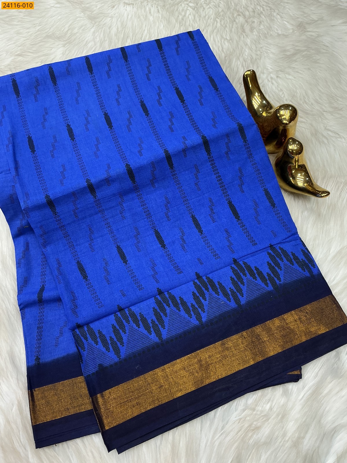Royal Blue Sungudi Cotton Printed Saree